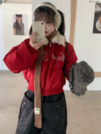 Rhinestone Fur Collar Padded Jacket OL2469 oliviroa オリヴィオラ