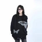 Distressed Butterfly Knit Sweater   OL1992