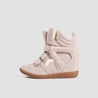Leather Wedge Velcro Platform Sneakers OLA063