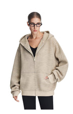Beige border boa hoodie Oliviora