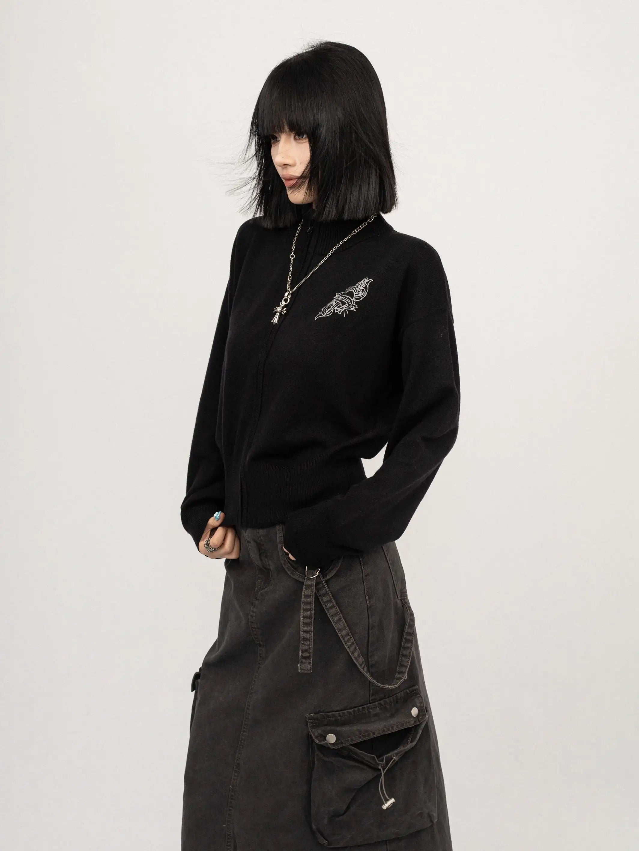 ブラック ニット ヴィンテージデザイン