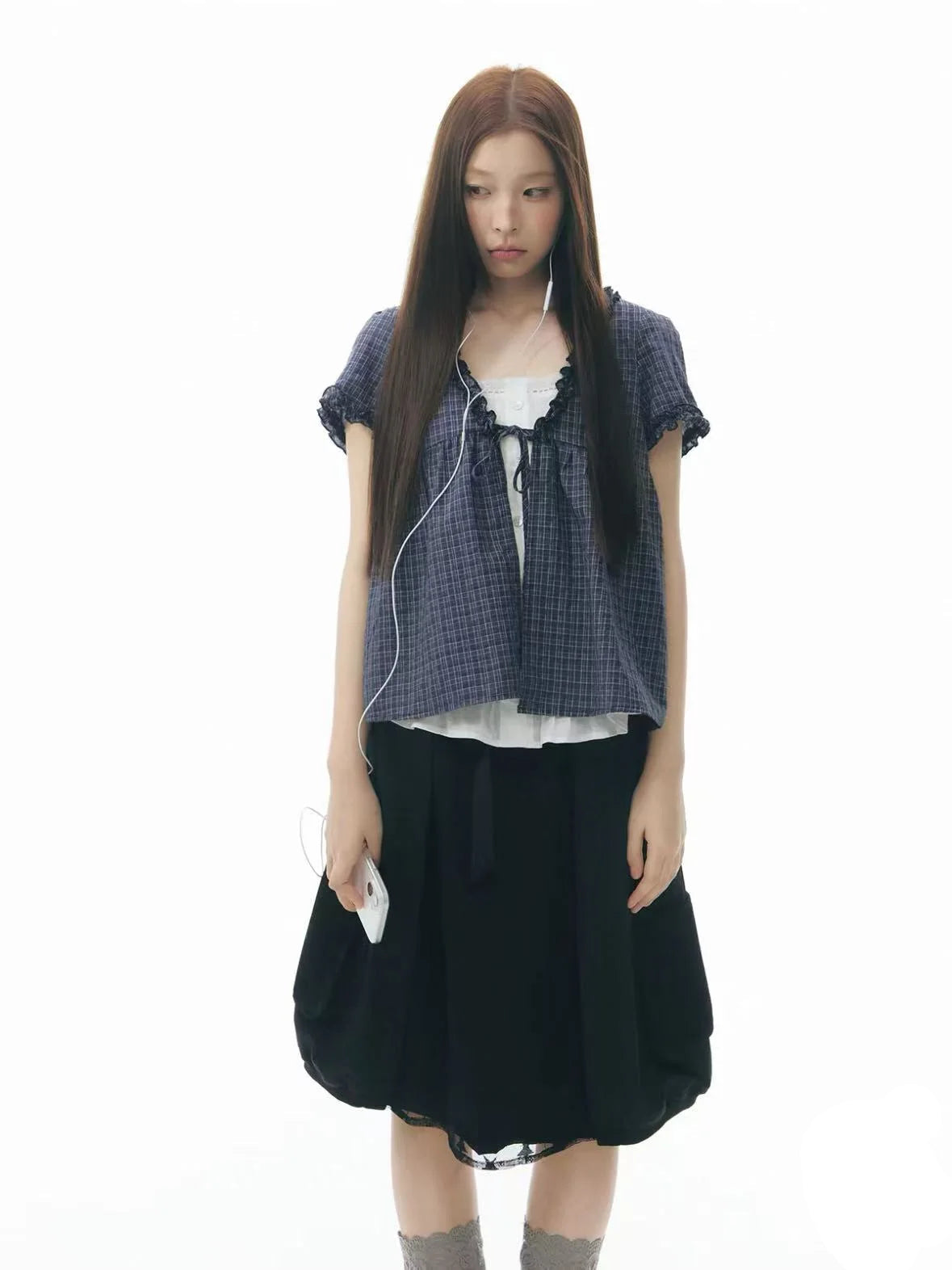 Contrast Plaid Shirt OL2341