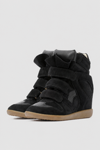 Leather Wedge Velcro Platform Sneakers OLA063