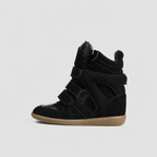 Leather Wedge Velcro Platform Sneakers OLA063