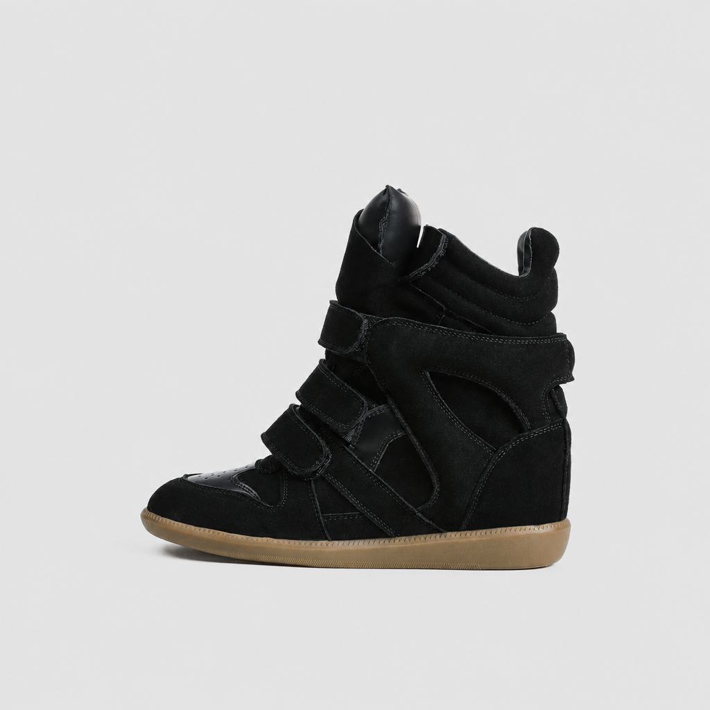Leather Wedge Velcro Platform Sneakers OLA063