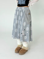 Polka Dot Pocket Midi Skirt OL2478 oliviroa オリヴィオラ