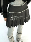 Music Note Rolled Waist Pleated Skirt OL2481 oliviroa オリヴィオラ