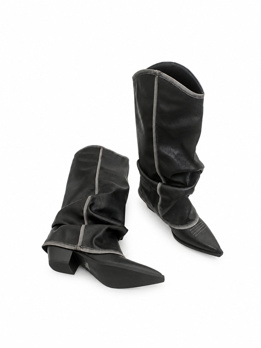 Distressed Pointed Toe Slouch Boots OLA066 oliviroa オリヴィオラ