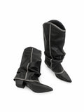 Distressed Pointed Toe Slouch Boots OLA066 oliviroa オリヴィオラ