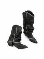 Distressed Pointed Toe Slouch Boots OLA066 oliviroa オリヴィオラ