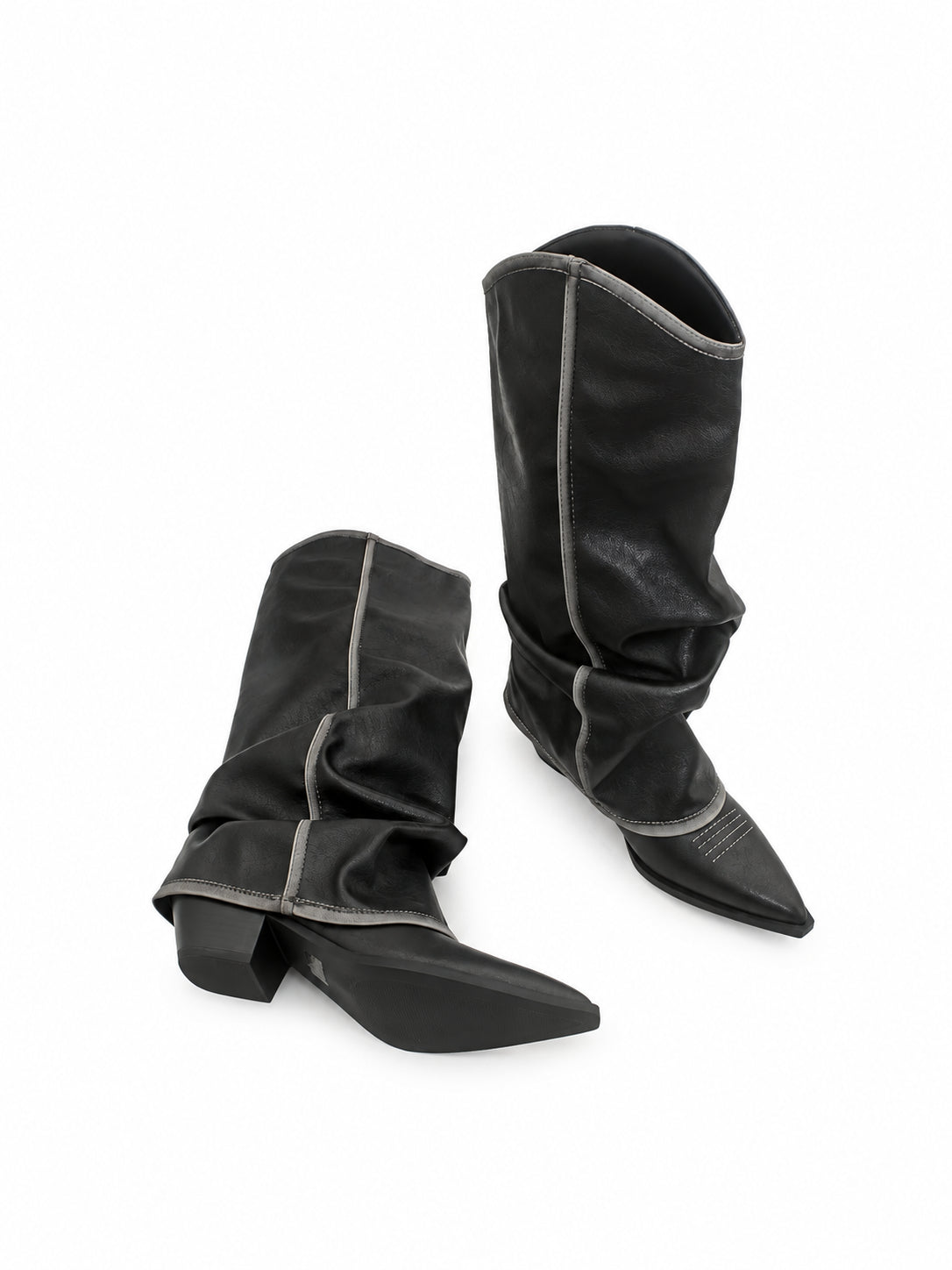 Distressed Pointed Toe Slouch Boots OLA066 oliviroa オリヴィオラ