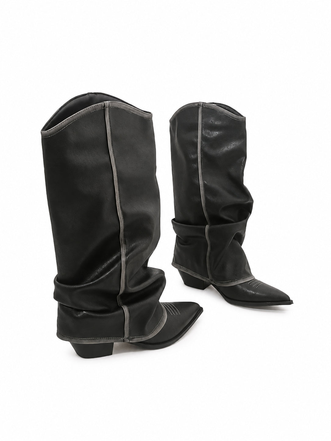 Distressed Pointed Toe Slouch Boots OLA066 oliviroa オリヴィオラ