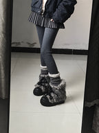 Fur Lace Up Platform Boots OLA067 oliviroa オリヴィオラ