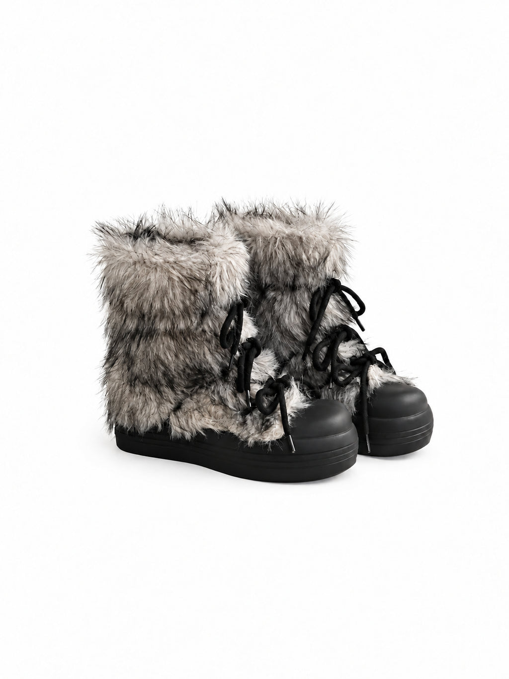 Fur Lace Up Platform Boots OLA067 oliviroa オリヴィオラ