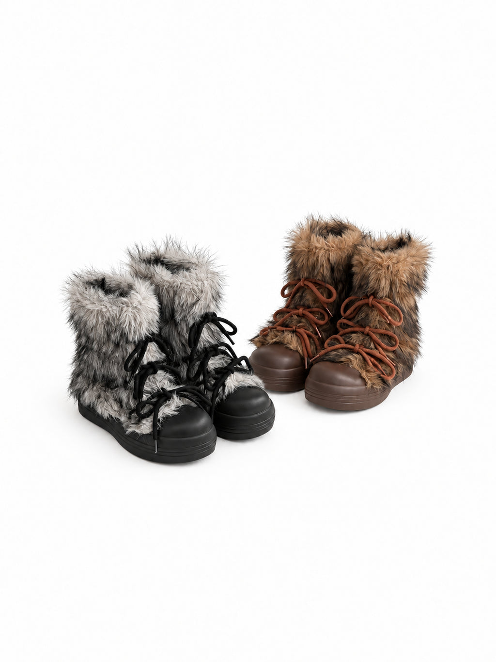 Fur Lace Up Platform Boots OLA067 oliviroa オリヴィオラ