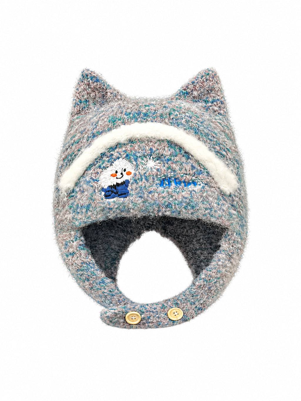 Cat Ear Marled Knit Hat OLA078 oliviroa オリヴィオラ