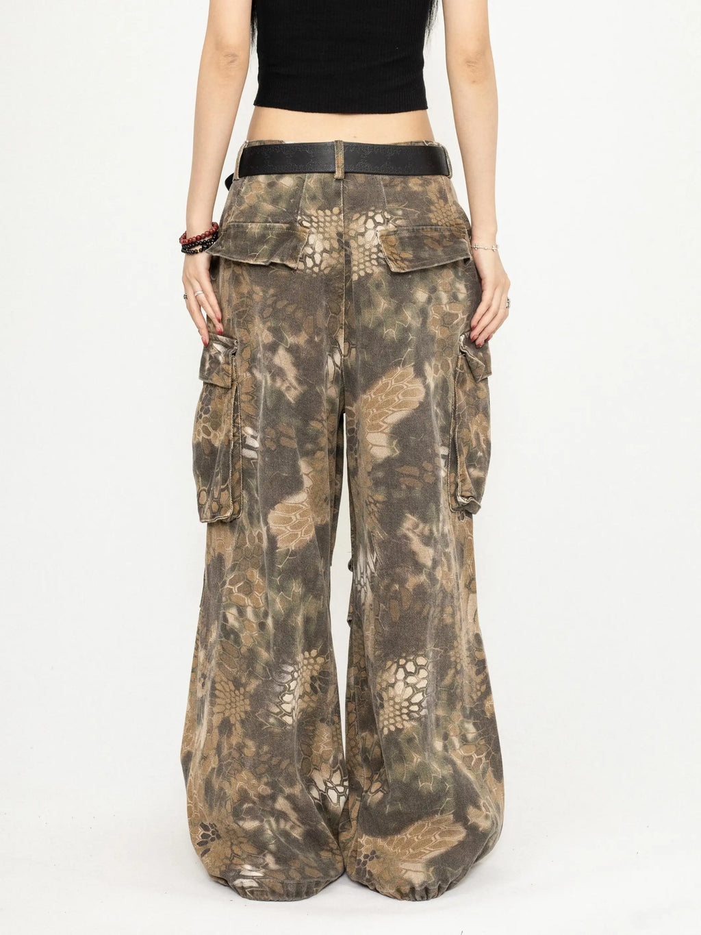 snake camo cargo pants khaki