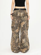 snake camo cargo pants khaki