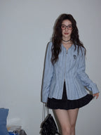 ストリート系 秋ファッション ダブルジップ 長袖シャツジャケット