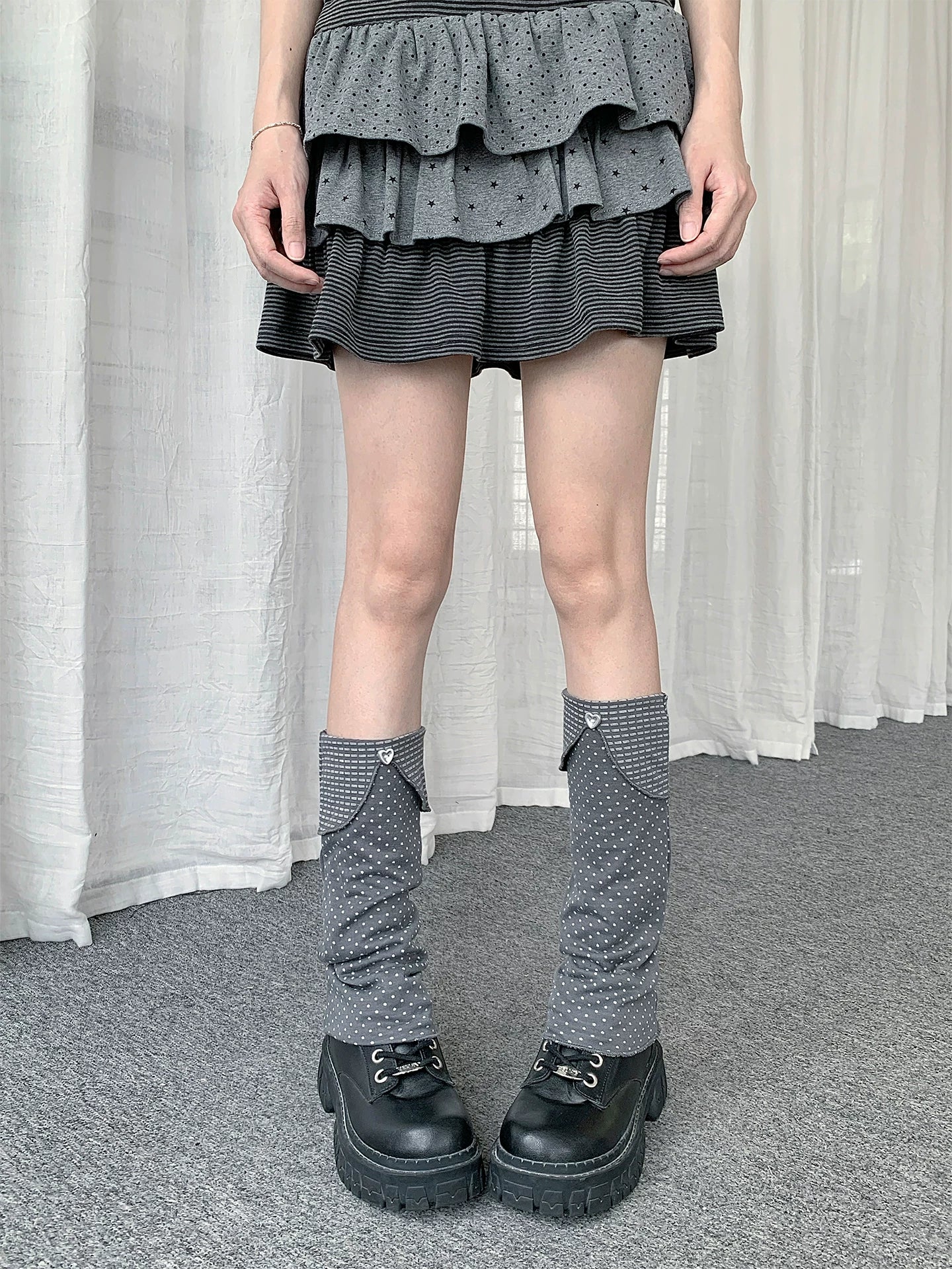 Polka Dot JK Slouch Leg Warmers OLA033 oliviroa オリヴィオラ
