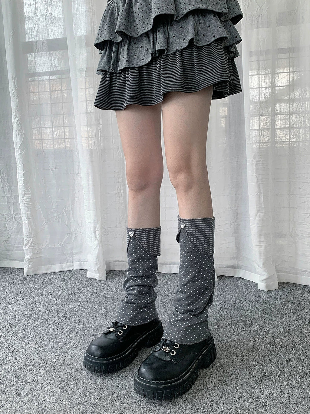 Polka Dot JK Slouch Leg Warmers OLA033 oliviroa オリヴィオラ