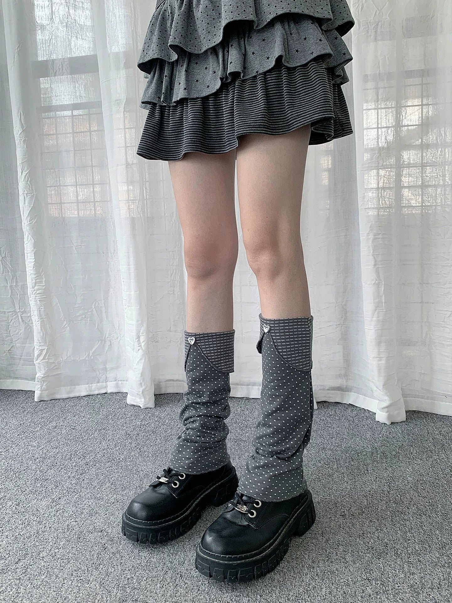 Polka Dot JK Slouch Leg Warmers OLA033 oliviroa オリヴィオラ