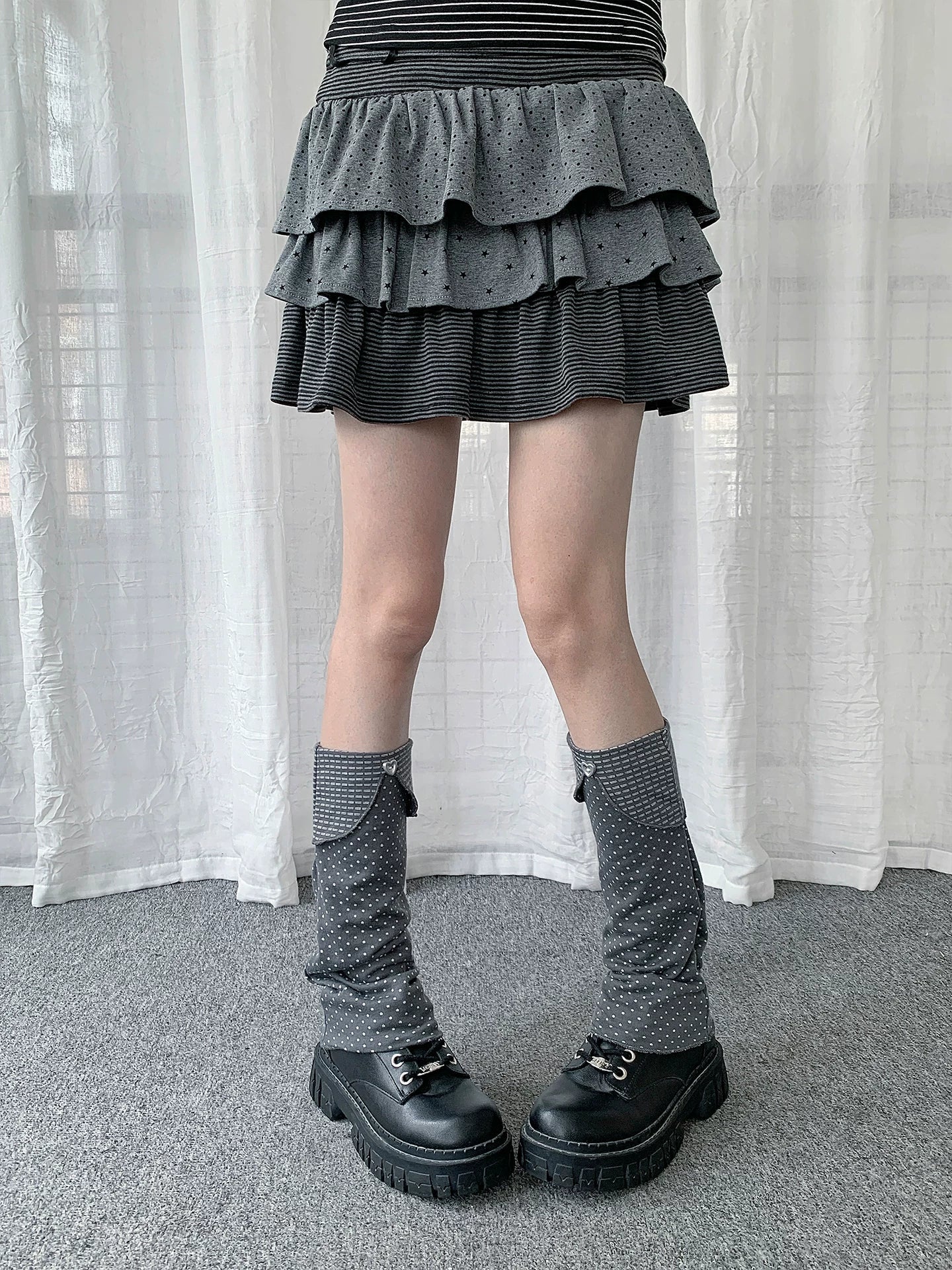 Polka Dot JK Slouch Leg Warmers OLA033 oliviroa オリヴィオラ