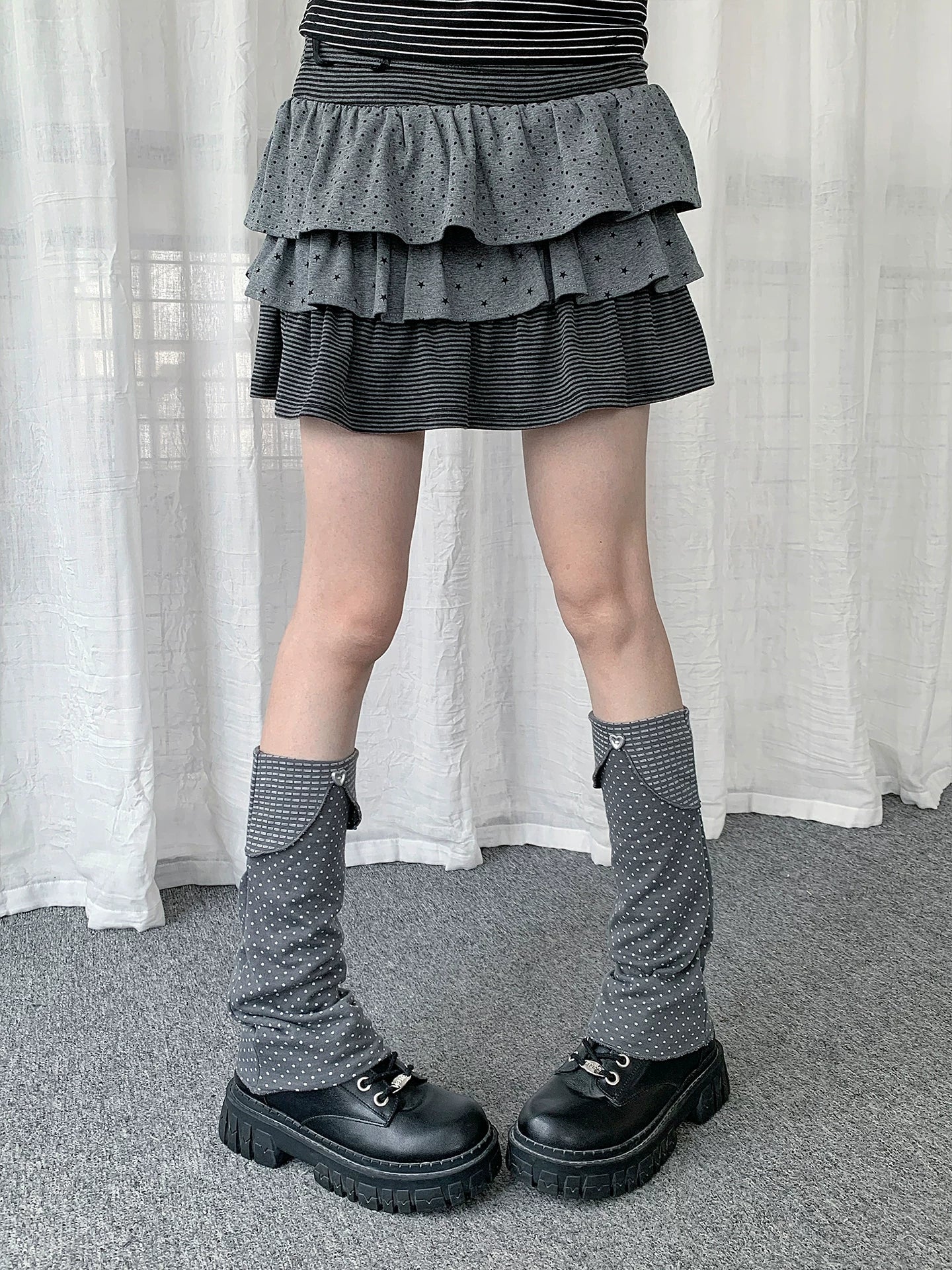 Polka Dot JK Slouch Leg Warmers OLA033 oliviroa オリヴィオラ