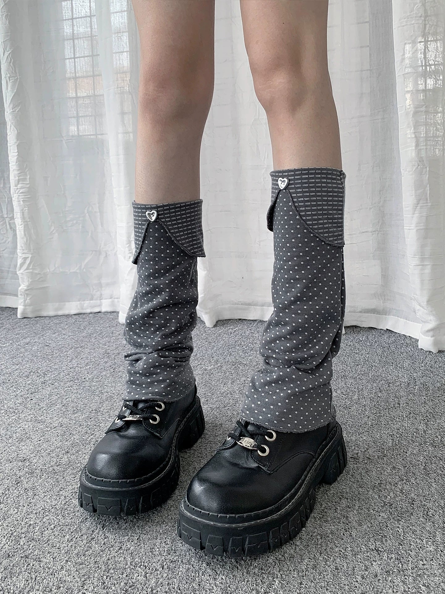 Polka Dot JK Slouch Leg Warmers OLA033 oliviroa オリヴィオラ