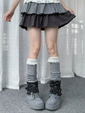 Polka Dot Lace Trim Leg Warmers OLA029 oliviroa オリヴィオラ