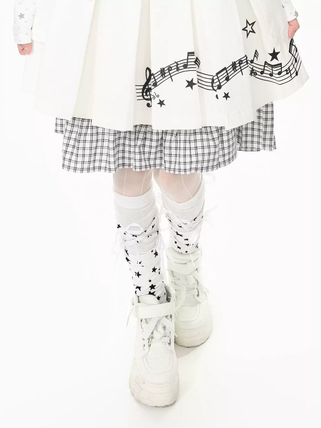 Star and Bow Tie Leg Warmers OLA021 oliviroa オリヴィオラ