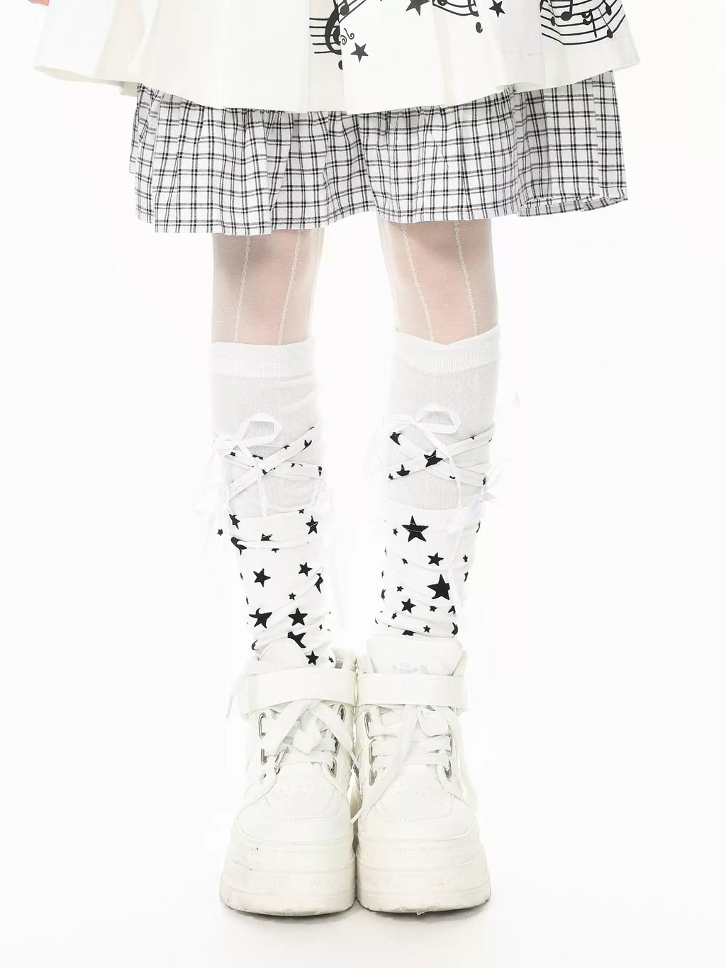 Star and Bow Tie Leg Warmers OLA021 oliviroa オリヴィオラ