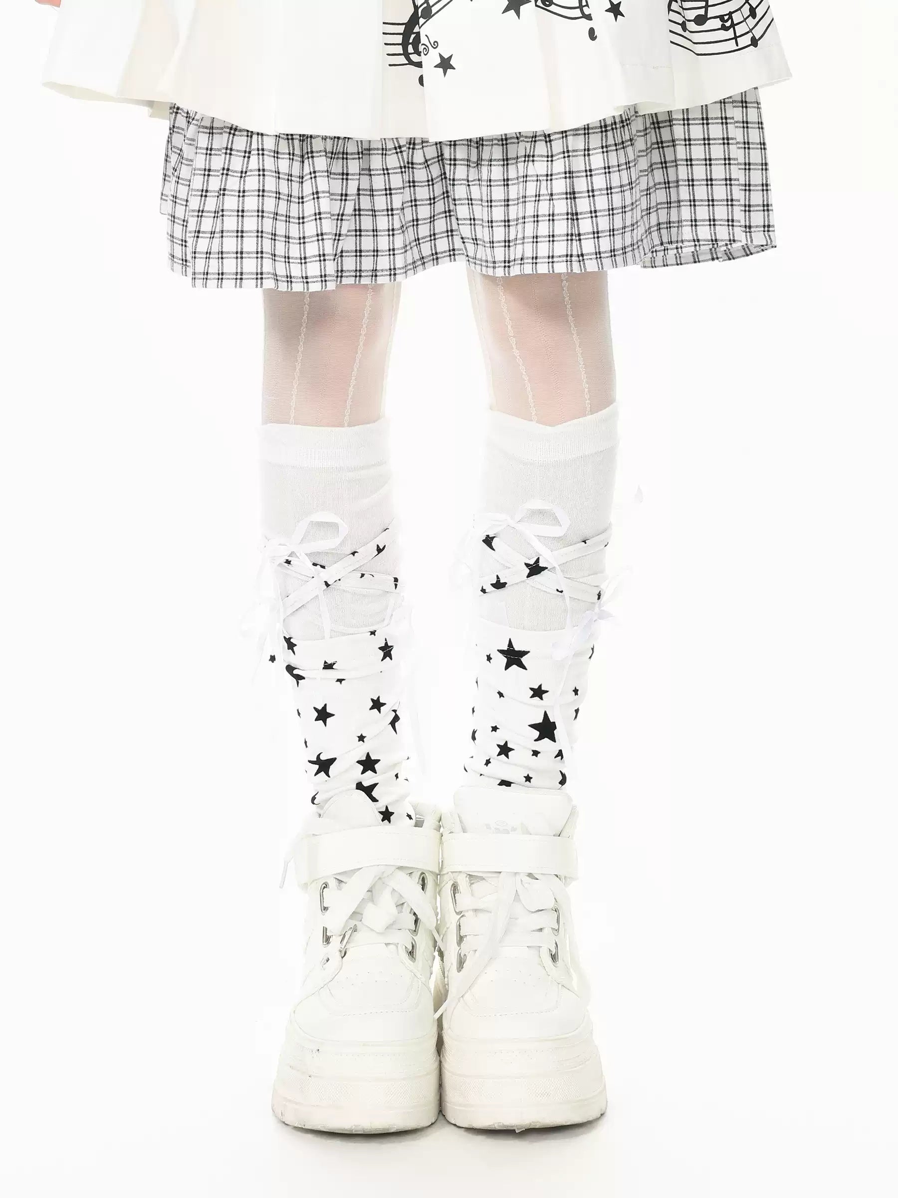 Star and Bow Tie Leg Warmers OLA021 oliviroa オリヴィオラ