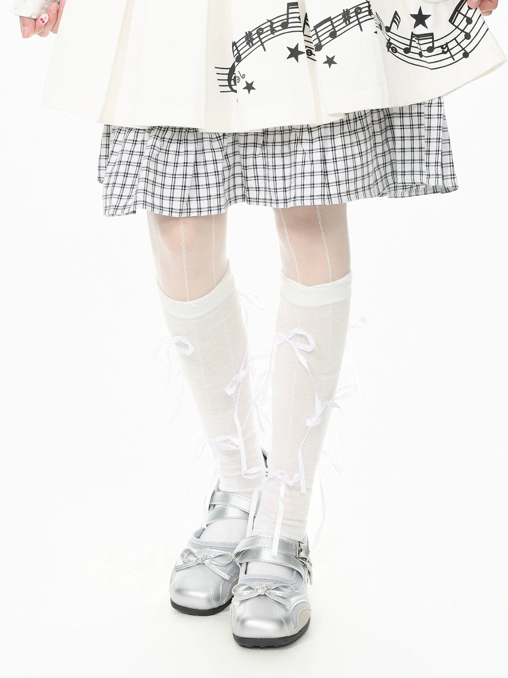 Star and Bow Tie Leg Warmers OLA021 oliviroa オリヴィオラ