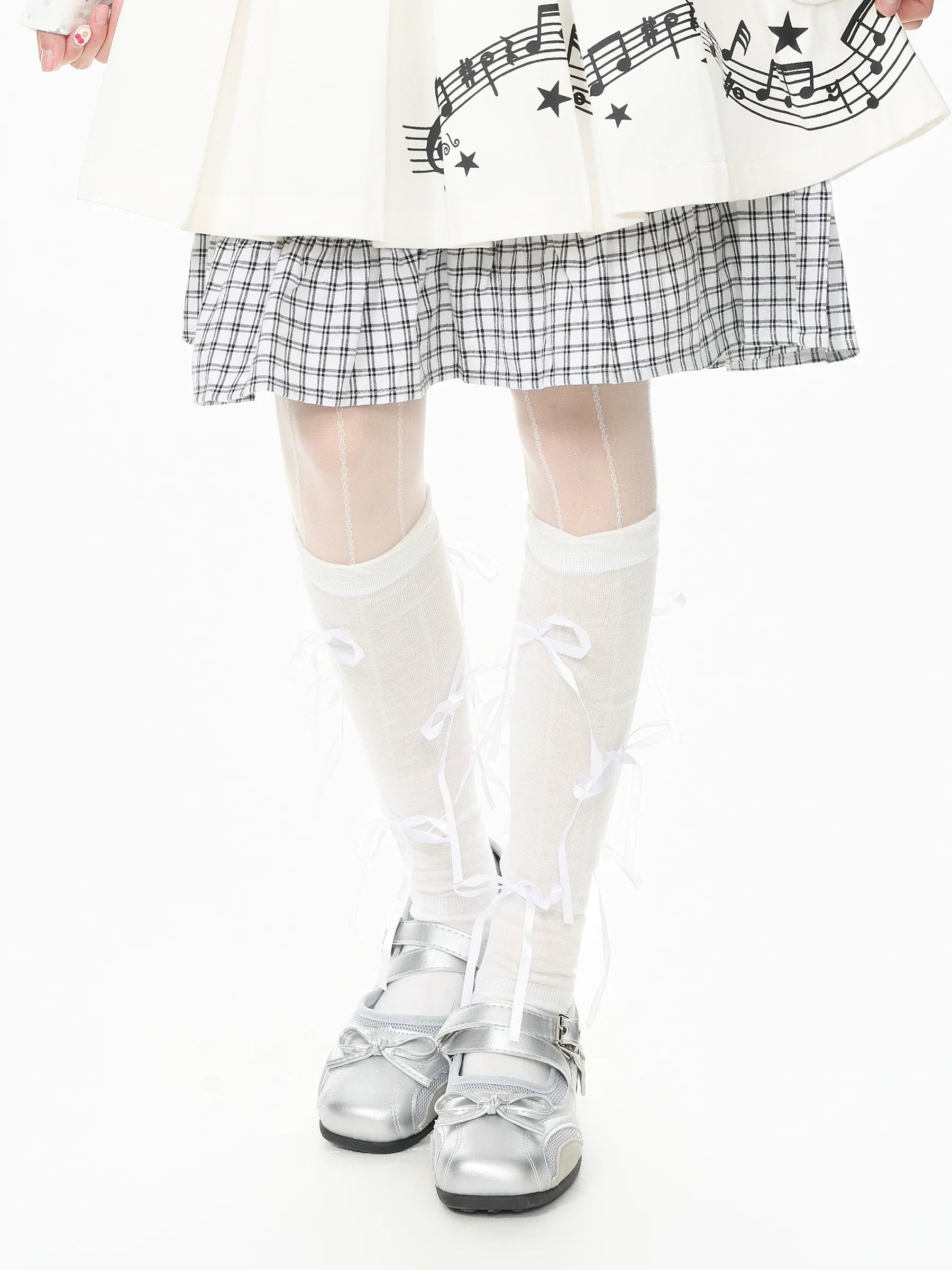 Star and Bow Tie Leg Warmers OLA021 oliviroa オリヴィオラ