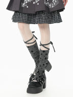 Star and Bow Tie Leg Warmers OLA021 oliviroa オリヴィオラ