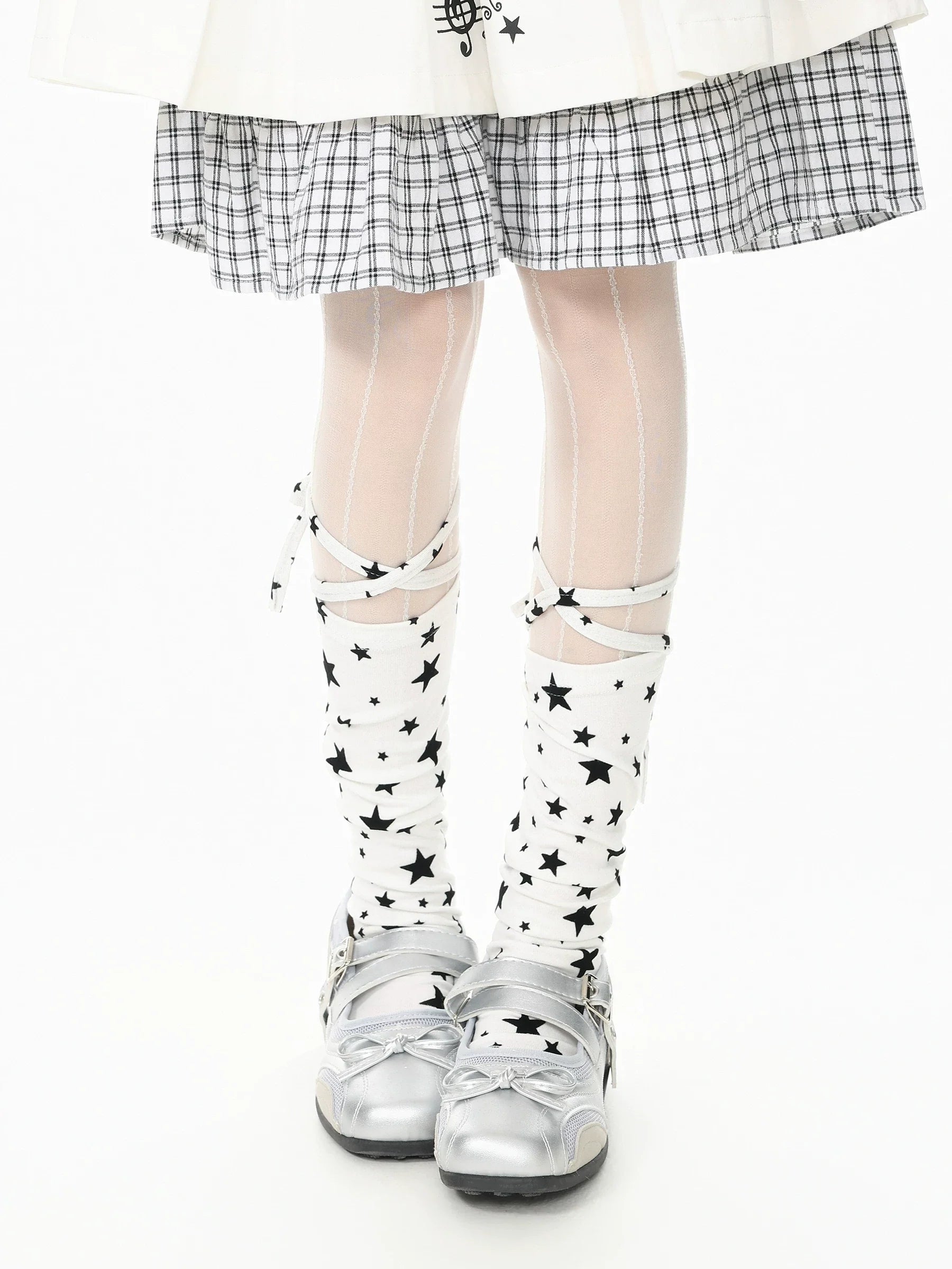 Star and Bow Tie Leg Warmers OLA021 oliviroa オリヴィオラ