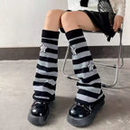 Striped Knit Slouch Leg Warmers OLA018 oliviroa オリヴィオラ